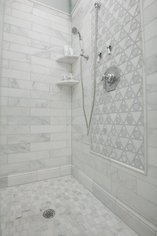 Shower showcasing the waterjet collection